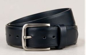 Ceinture en cuir véritable marron uni avec boucle ardillon rectangulaire argentée, moulage monobloc durable pour homme, idéale pour les occasions formelles - Product Image 3