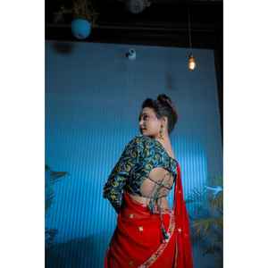 Saree de soirée avec broderie et miroir pour vêtements de club - Product Image 2