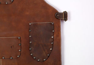 Delantal de barbero recién llegado, delantal de estilista con portaherramientas, bolsillos y correa de cuero, delantal unisex para barberos y estilistas - Product Image 2