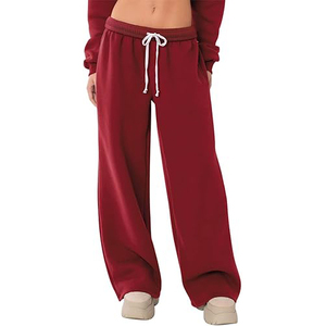 Women Fleece <b>Lined</b> Warm Windproof Sweatpants Loose Straight Leg Jogger <b>Pants</b> Drawstring Winter Casual Trousers Wholesale - Product Image 5