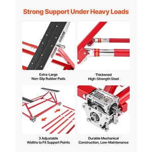 Sollevatore Auto Portatile in Acciaio Rinforzato, Capacità 2000 kg, Sollevamento Rapido, Altezza Massima 58 cm, Larghezza Regolabile, Ruote, Sollevamento Manuale - Product Image 6