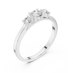 แหวนเพชร CZ ทรงกลมเรียบง่าย10K เกิดมาพร้อมกับสายรัดสวมใส่สบาย - Product Image 6