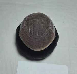 Prothèse capillaire Q6 en cheveux humains 100% naturels, avec dentelle frontale, pour hommes, cheveux indiens Remy, design central, Taz Hair BD - Product Image 3