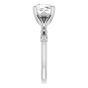 Anillo Solitario de Moissanita de 1.25 Quilates con Corte Cojín, Estilo Celebridad, Anillo Vintage de Oro Blanco de 14K, Anillo de Boda Único y Distintivo - Product Image 5