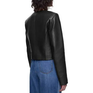 Vestes en cuir pour femmes en cuir véritable, fermeture éclair, vestes en cuir courtes pour femmes à prix raisonnable - Product Image 2