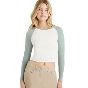2026 Fashion Wear <b>Top</b> Selling Lightweight Material Reglan Sleeves Crop Short Length Design Slim Fit Women's Long Sleeve Shirts - Product Image 4