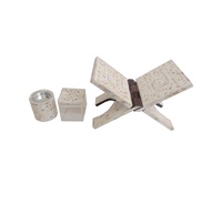 Coffret Cadeau Ramadan Arabe Personnalisable en Bois avec Incrustation Nacre, Support Coranique, Brûleur à Bakhoor et Plateau de Sécurité