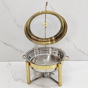 Utensilios de Cocina Económicos Estilo Árabe, Calentador de Alimentos para Buffet, Platos para Calentar Comida Dorados Colgantes - Product Image 4