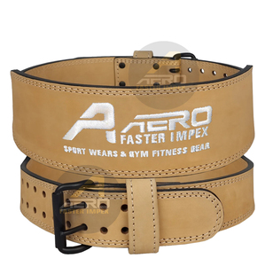 13MM Heavy Duty Pro <b>Leather</b> Sporty Lifting Belt Customizable Length Cowhide Steel Blue Genuine <b>Leather</b> Adjustable Plate Buckle - Product Image 4
