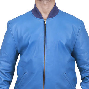 Chaqueta de cuero genuino para hombre, diseño personalizado, estilo casual, con cremallera, alta calidad, nueva colección, piel de oveja. - Product Image 2