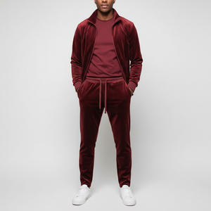 Ensemble de jogging 2 pièces en velours sur mesure OEM/ODM, grande taille, vêtements décontractés, vêtements de sport et d'entraînement tendance, style hip-hop, survêtement - Product Image 5