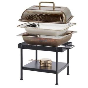 Ensemble de buffet de luxe en acier inoxydable avec couvercle suspendu ou ouvert et réchaud chauffant, fournitures hôtelières durables - Product Image 1