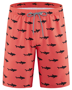 Shorts de plage pour hommes, longueur genou, taille élastique avec cordon de serrage, séchage rapide, haute qualité, 100% polyester, personnalisable, vêtements de plage sportifs - Product Image 1
