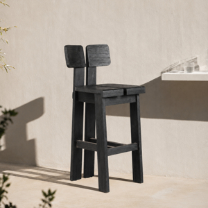 Premium Woven Rattan <b>Back</b> Bar <b>Stool</b> Solid Wood Leg Eco-Friendly High Dining Chair for Modern Kitchen Island Counter and Home Bar - Product Image 1
