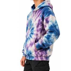 Sudaderas con capucha para hombre, con efecto tie-dye, 100% algodón, forro polar, estilo casual, oversize, para streetwear, fabricante mayorista. - Product Image 6