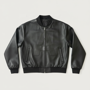 Custom Front Logo Spring Men's Motorcycle <b>Jacket</b> with Stand Collar Vintage PU <b>Leather</b> Fabric Plus Size OEM Service - Product Image 4