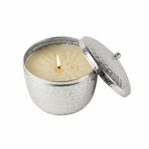 Pot à bougie en métal doré martelé fait main avec couvercle, design fantastique, récipient décoratif en laiton pour la décoration intérieure, vente chaude - Product Image 2