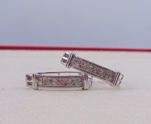 0.22 Cttw Round Cut Natural Diamond Hoop Huggie Earrings for Women in 925 Sterling Silver Prong Setting, 21x4mm - Product Image 5