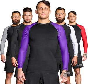 Camiseta de Compresión Deportiva Unisex Elite Sports para Jiu Jitsu BJJ, Manga Corta, Protección UV Antibacteriana, Spandex/Poliéster - Product Image 1