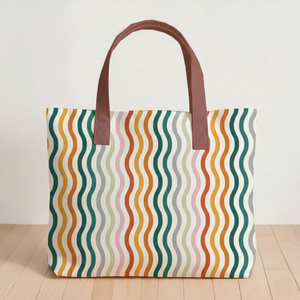 Bolsa de comestibles de algodón natural impresa, reutilizable, plegable y duradera, bolsa de tela para ir de compras - Product Image 2