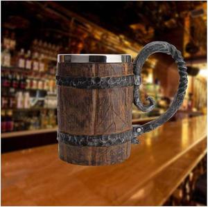 Taza de Madera Maciza Natural de la Mejor Calidad, Jarra de Madera Vintage para Bar y Pub, Disponible a Precio de Fábrica - Product Image 4