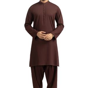 ชุดเสื้อผ้าผู้ชายคุณภาพสูง คอทรงโอ ปักลายแบบอัฟกานิสถาน ชุดกามีซ ชัลวาร์ ขายส่ง แบบเย็บสำเร็จ 2 ชิ้น ผ้ามีความยืดหยุ่น ระบายความชื้นได้ดี - Product Image 1