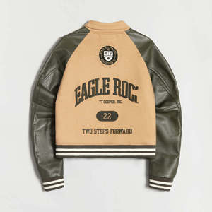 Custom <b>Men's</b> Letterman Varsity <b>Jackets</b> <b>Warm</b> Winter Baseball Bomber 100% Wool Windproof Waterproof Eco-Friendly Sleeves - Product Image 4