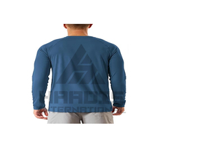 T-shirt décontracté pour homme à col rond et manches longues, tissu tricoté respirant, 200 grammes, 100% polyester, séchage rapide - Product Image 2