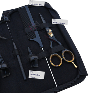 Nouveau kit d'extensions capillaires avec pince à micro-anneaux plate de 7 pouces, ciseaux de barbier, mini-ciseaux, outil de tirage, accessoires de styliste - Product Image 4