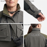 Veste de chasse pour femme, imperméable, modulaire, coupe-vent, durable, en nylon recyclé issu de l'océan, sacoche tactique personnalisée OEM
