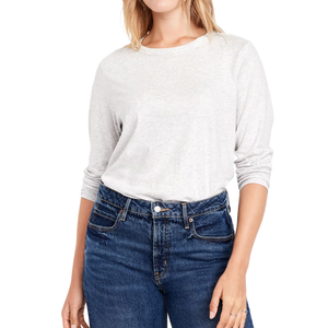 Camiseta Unisex Casual Raglan de Manga Larga con Cuello Redondo, Corte Regular, Color Sólido Multicolor, Blanca - Product Image 6