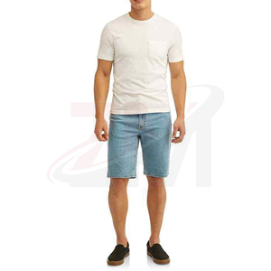Pantalones Cortos de Mezclilla para Hombre, Lavado Claro, Cintura Media, Pierna Recta, Casuales, de Verano, Algodón Transpirable, Ropa de Moda de Alta Calidad, Venta al Por Mayor - Product Image 3