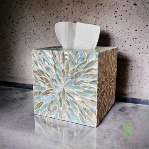 NEW DESIGN Mother of Pearl Tissue Box Cover Eco Friendly Handmade Shell Inlay Tissue Holder Decorative Tissue Box for Home - Product Image 5