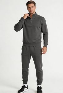 Ensemble de survêtement 2 pièces pour homme avec fermeture éclair, ensemble de jogging, tenue décontractée pour la salle de sport et les entraînements - Product Image 2