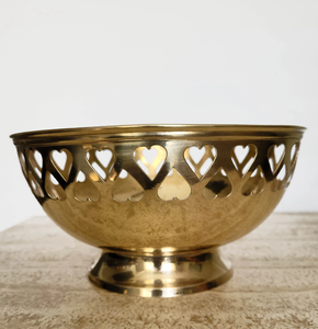 Brass Fruits Bowl <b>Basket</b> Tableware Valentines Day Gift Home Decorative Rim Cutout Bowl Dinnerware Brass Fruits Bowl - Product Image 6