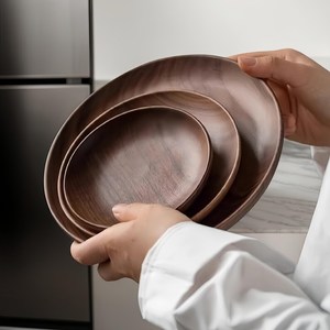 Platos de Madera Personalizados para Servir, Bandeja de Madera Natural Duradera, No Tóxica y Segura para Alimentos, para Pan y Frutas, para el Hogar y la Cocina - Product Image 2