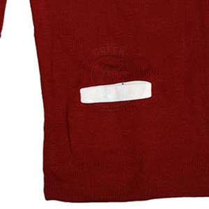 Cardigan à lettres grecques, rayures bordeaux et blanches, pull pour homme, tricoté en acrylique, col en V, manches longues, logo KAP, tenue universitaire - Product Image 6