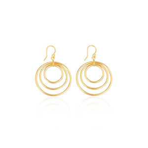 Pendientes Colgantes de Latón Chapado en Oro con Logotipo Personalizado, Fabricante de Joyería Personalizada, Pendientes de Latón de Alta Calidad, Pedido al por Mayor - Product Image 1