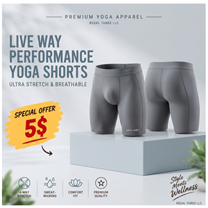 Pantalones Cortos de Compresión Ligeros para Yoga y Gimnasio para Hombre, con Logotipo Personalizado, Cintura Elástica, Secado Rápido, Tela de Poliéster/Algodón - Product Image 1