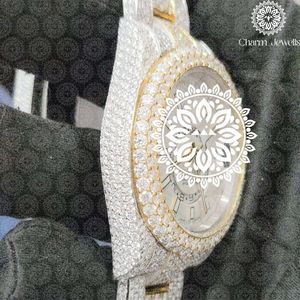 Charm_Jewells Luxury Stainless Steel <b>Watch</b> Round Case 38mm Analog Quartz Sapphire Crystal Hollow Out Design Women Fashion - Product Image 3