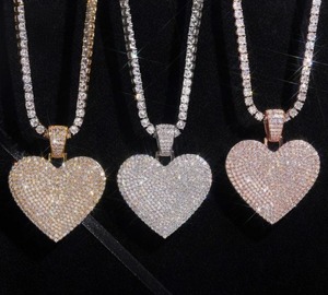 New Arrivals Trendy Heart Hip Hop Style 925 Sterling <b>Silver</b> Iced VVS Moissanite Hip Hop Brilliant Cut <b>Charm</b> Pendant - Product Image 4