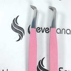 Pinzas de extensión de pestañas en forma de bota, color rosa brillante, para volumen ruso, para hacer abanico - Product Image 4