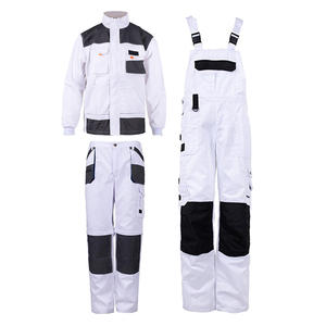 JMS-INDUSTRIES Veste de travail unisexe blanche avec empiècements noirs, multi-poches, vêtement de protection utilitaire en coton, taille adulte, résistante aux perforations - Product Image 4