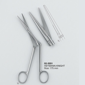 Ciseaux nasaux Heymann Knight 175 mm en acier inoxydable, instruments chirurgicaux ORL, outils de coupe nasale angulaire, qualité médicale - Product Image 1