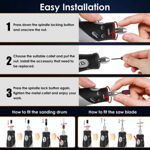 Kit Utensile Rotante Cordless 4V da 116 Pezzi, 5 Velocità, Batteria Ricaricabile da 2000mAh, Incisore Elettrico per Levigatura, Lucidatura e Foratura - Product Image 3