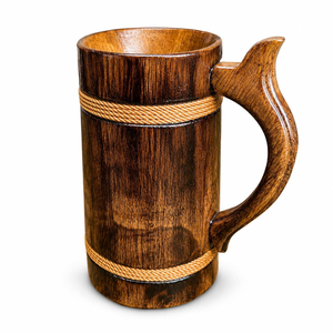 <b>Wooden</b> Beer Mug-100% Handcrafted Viking <b>Tankard</b>-Eco-Friendly Luxury-Includes Medieval Gift Sack Custom - Product Image 2