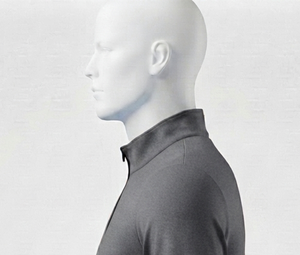 Suéter de Punto Gris Oscuro para Hombre, Cuello Alto, Cierre de Cremallera de un Cuarto, Manga Larga, Corte Regular, para Otoño, Secado Rápido, Diseño Sólido - Product Image 4