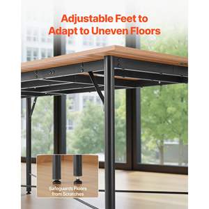 Mesa de Reuniones Rectangular Moderna de 6 Pies para 6-8 Personas, Escritorio para Seminarios con Patas de Metal, Fácil de Ensamblar, Mesa de Conferencias Marrón para Sala de Juntas - Product Image 5