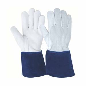 Gants de soudage TIG en cuir pleine fleur et croûte de cuir de qualité supérieure, résistants à l'abrasion, pour la lutte contre les incendies et le barbecue - Product Image 1