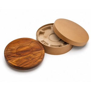 Plato giratorio Lazy Susan reversible de madera de acacia de doble altura al por mayor - Product Image 6